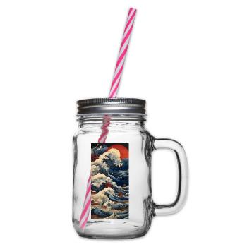 Wellen und Meer - Henkelglas mit Schraubdeckel - Klar - Rechts