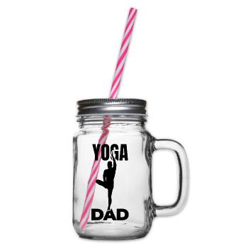 Yoga Dad - Glass jar with handle and screw cap - clear - Right