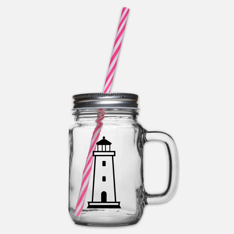 Leuchtturm - Henkelglas mit Schraubdeckel - Klar