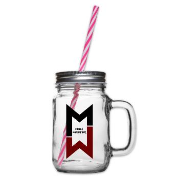 "Wish Master" modernes Monogramm-Logo-Design - Henkelglas mit Schraubdeckel - Klar - Rechts