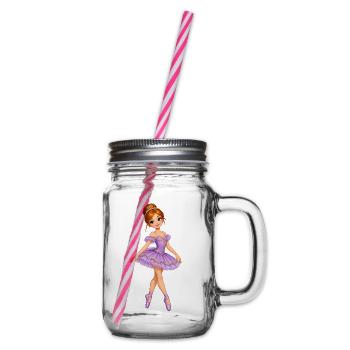 Lavendel Prinzessin Ballett Design - Henkelglas mit Schraubdeckel - Klar - Rechts