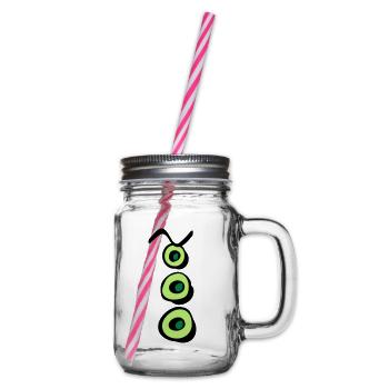 tentakel_p - Henkelglas mit Schraubdeckel - Klar - Rechts
