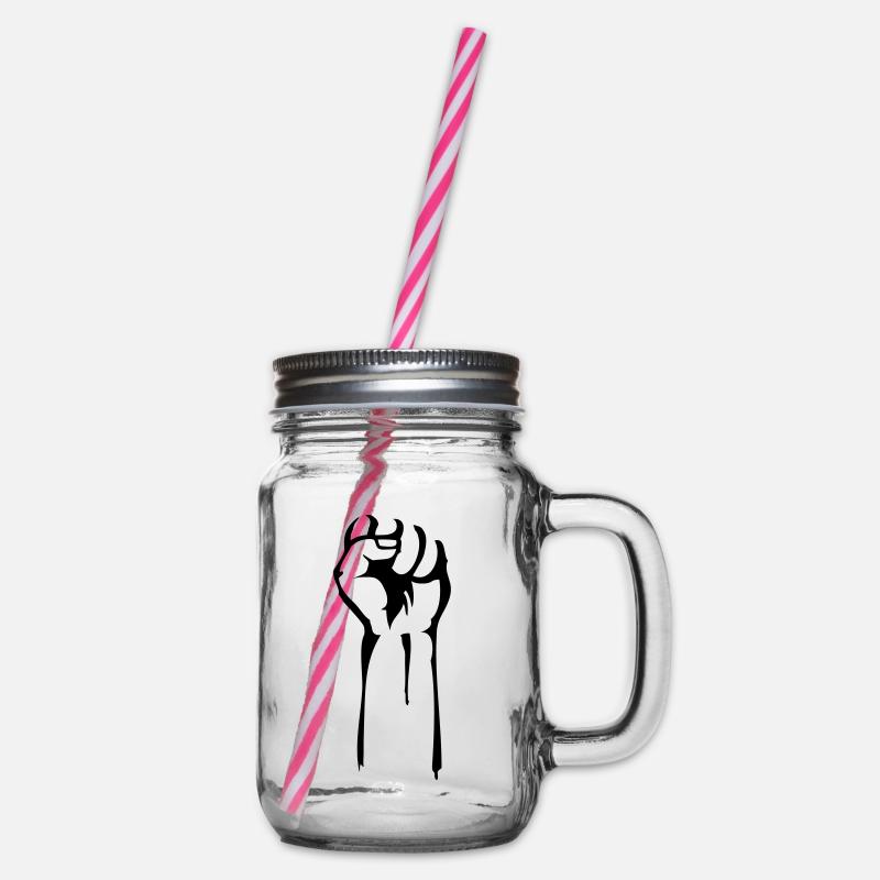 stencil faust - Henkelglas mit Schraubdeckel - Klar