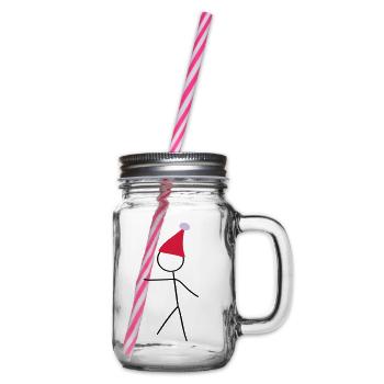 STROKESMAN Christmas Santa Claus - Glass jar with handle and screw cap - clear - Right