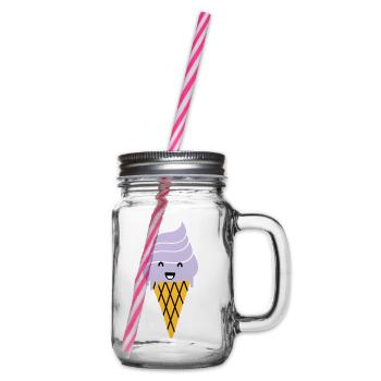 crème glacée - crème glacée de gaufre - Bocal à boisson - transparent - Droite