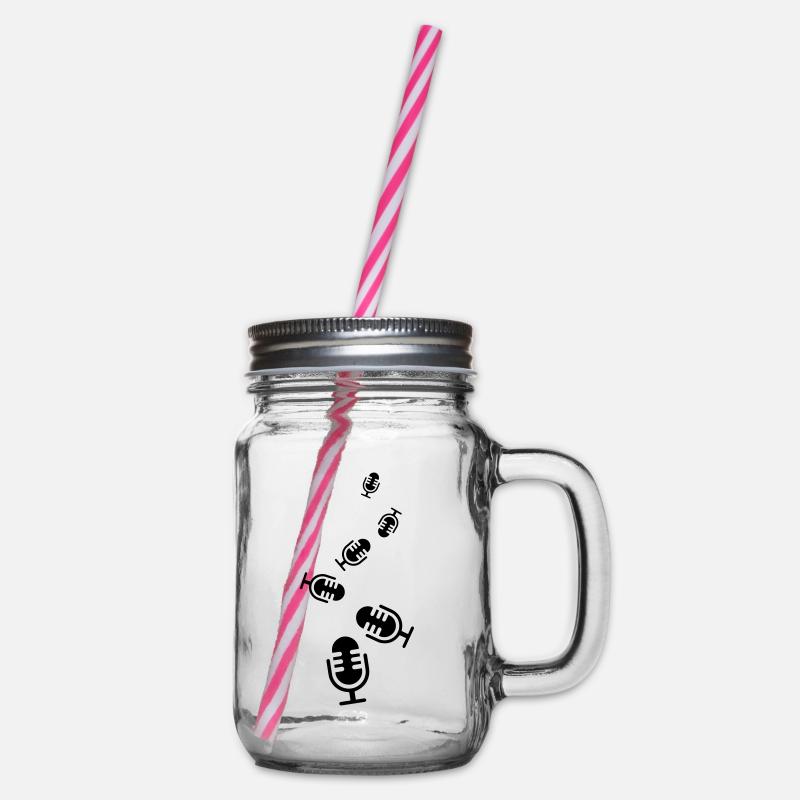 Microphone icon - Glass jar with handle and screw cap - clear