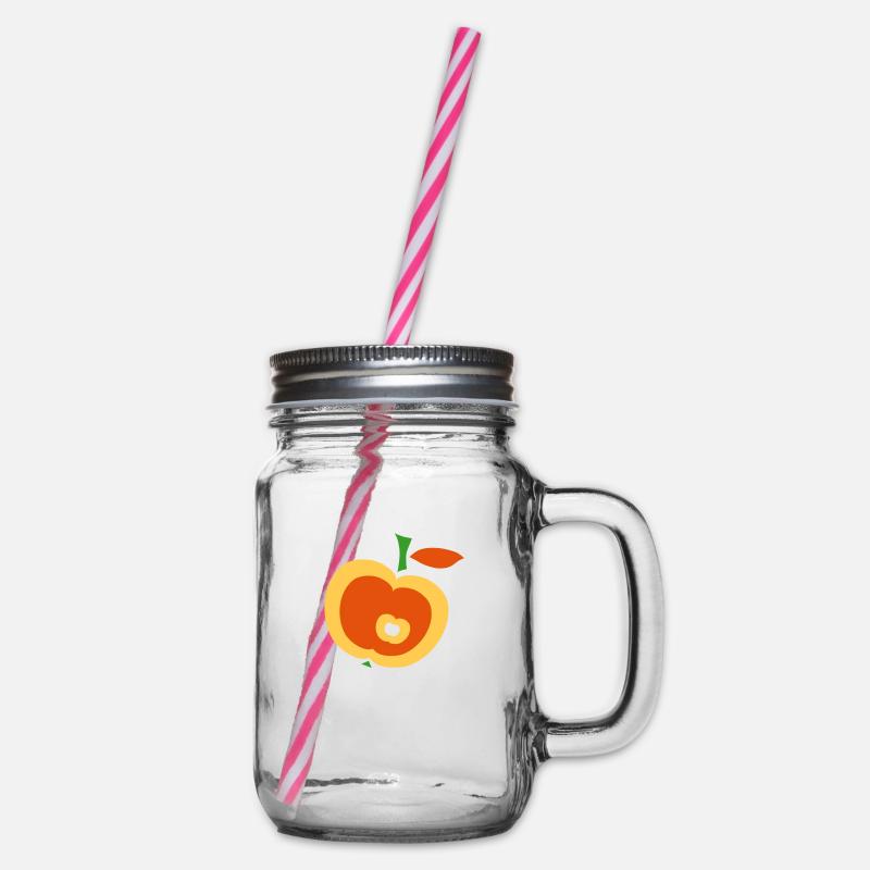 Retro Apfel - Henkelglas mit Schraubdeckel - Klar