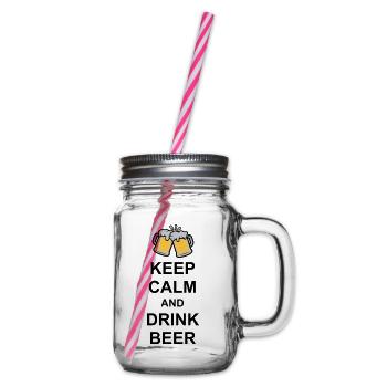 Keep Calm Drink Beer - Henkelglas mit Schraubdeckel - Klar - Rechts