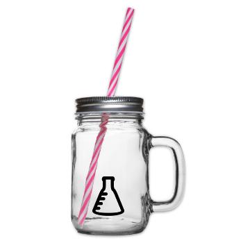Erlenmeyer-Kolben / Flask (1c) - Henkelglas mit Schraubdeckel - Klar - Rechts