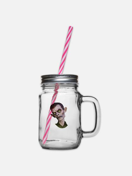 3D Zombie Horror Halloween - Henkelglas mit Schraubdeckel - Klar
