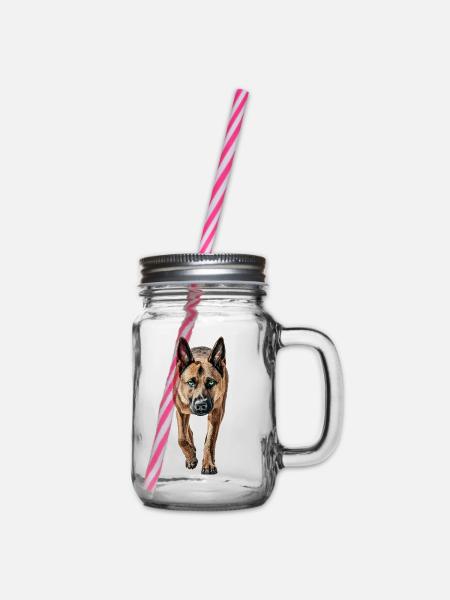 Belgischer Malinois - Henkelglas mit Schraubdeckel - Klar