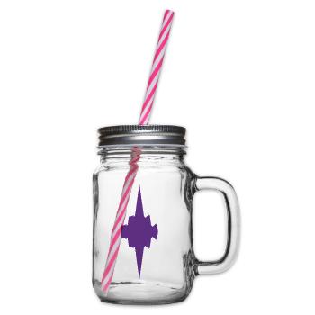 Violett Gothic Kreuzstern - Henkelglas mit Schraubdeckel - Klar - Rechts