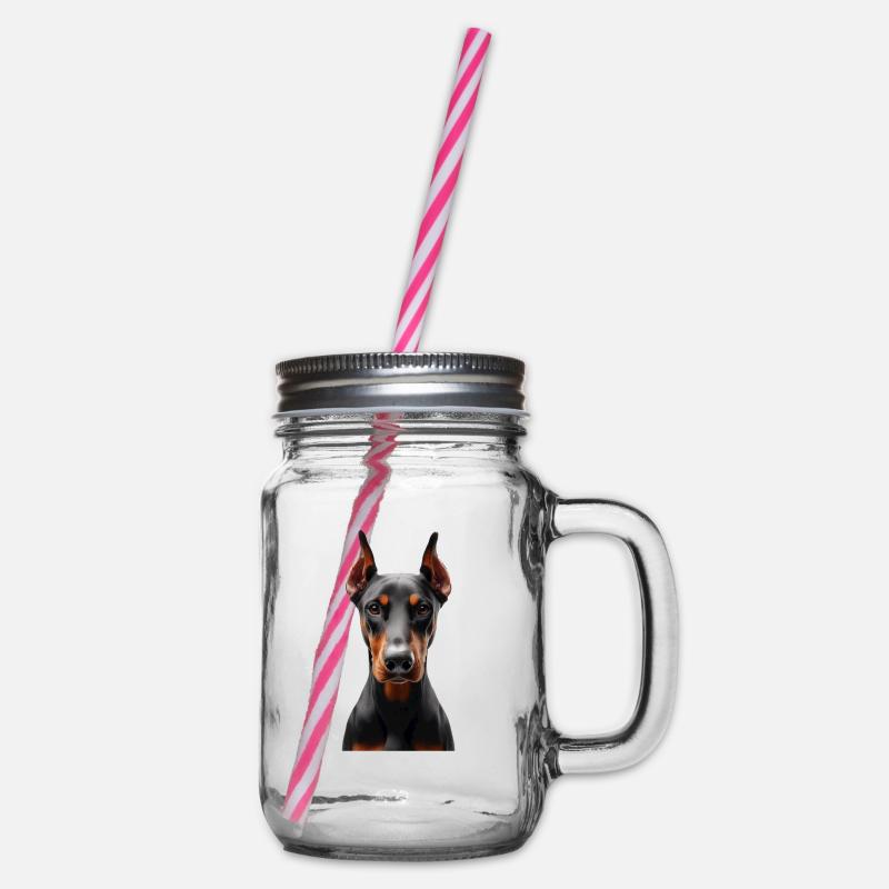 Dobermann - Henkelglas mit Schraubdeckel - Klar