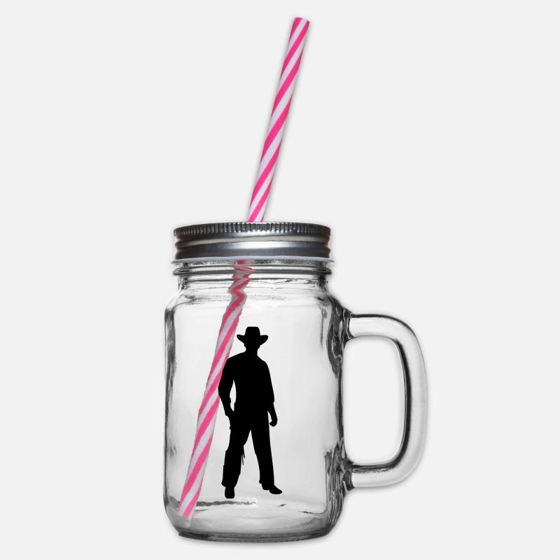 Cowboy - Henkelglas mit Schraubdeckel - Klar