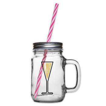 Glass Of Sparkling Wine (Funnel / Closed / 2C) - Glass jar with handle and screw cap - clear - Right