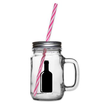 Flasche Wein Alkohol Geschenk  - Henkelglas mit Schraubdeckel - Klar - Rechts