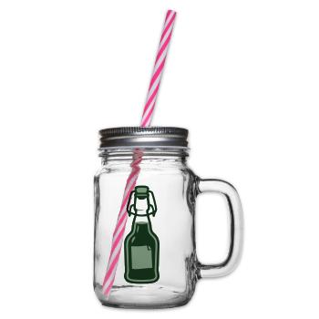 Ingwer Buegelflasche Saft Icon - Henkelglas mit Schraubdeckel - Klar - Rechts