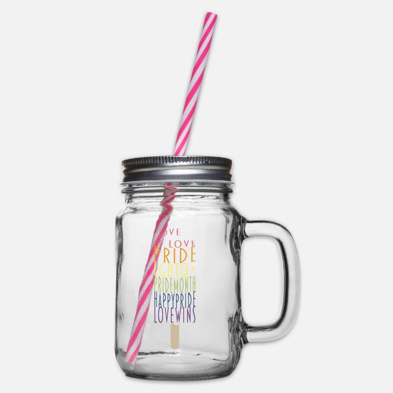 Pride Eis - Henkelglas mit Schraubdeckel - Klar