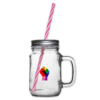 Queer Faust erhoben - Henkelglas mit Schraubdeckel - Klar - Rechts