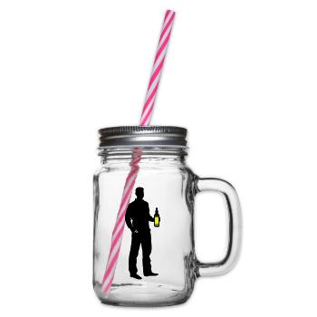 Icône de silhouette de buveur - Bocal à boisson - transparent - Droite