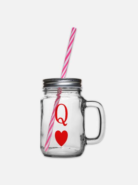 Queen of Hearts - Henkelglas mit Schraubdeckel - Klar