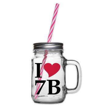 I love 7B/ Siebenbürgen - Henkelglas mit Schraubdeckel - Klar - Rechts