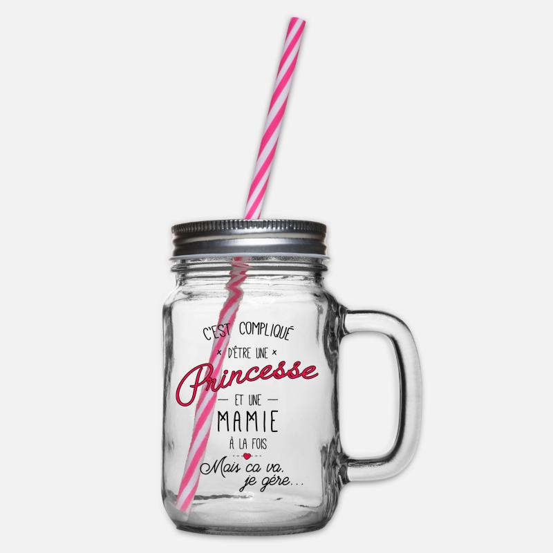 Princesse et mamie coeur - Bocal à boisson - transparent