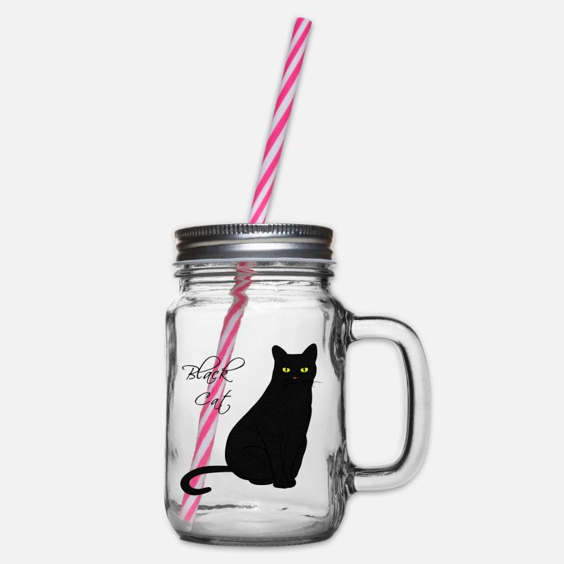 Black Cat - Henkelglas mit Schraubdeckel - Klar