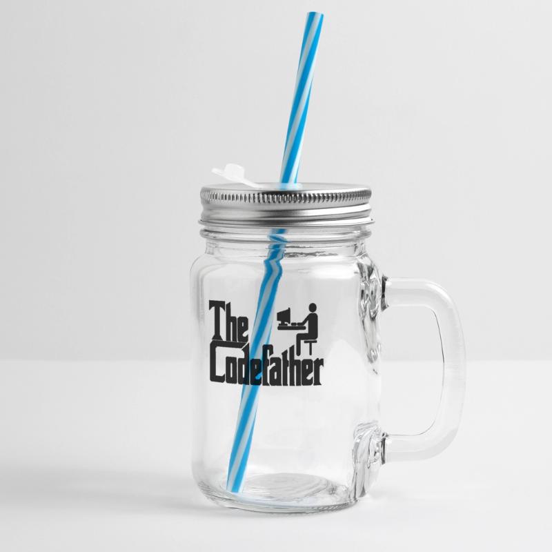 The Codefather Programmierer PC Coding Geschenk Henkelglas mit Schraubdeckel