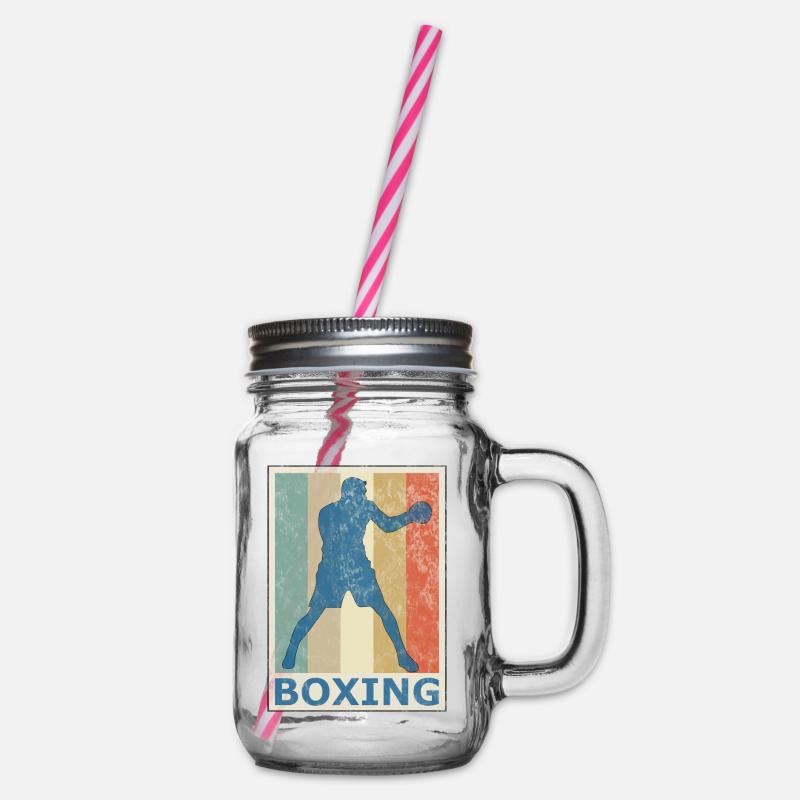 Rétro style vintage Boxe Boxe Kickboxing - Bocal à boisson - transparent