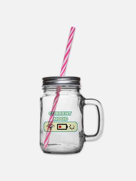 Awesome & Trendy T-Shirt Designs Aktuelle Stimmung - Henkelglas mit Schraubdeckel - Klar