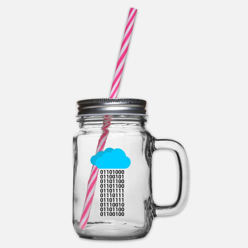 Informatik Binäre Wolke Cloud - Henkelglas mit Schraubdeckel - Klar