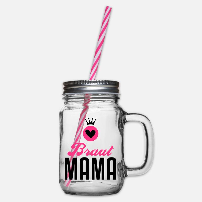 Braut Mama – Braut Mutter – Hochzeit – 2C - Henkelglas mit Schraubdeckel - Klar