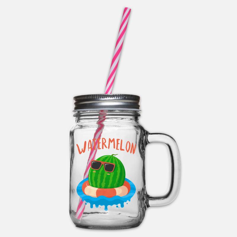 Wassermelone 1 - Henkelglas mit Schraubdeckel - Klar