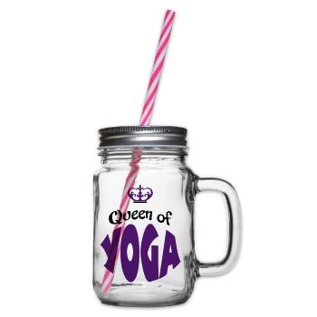 yoga - Glass jar with handle and screw cap - clear - Right