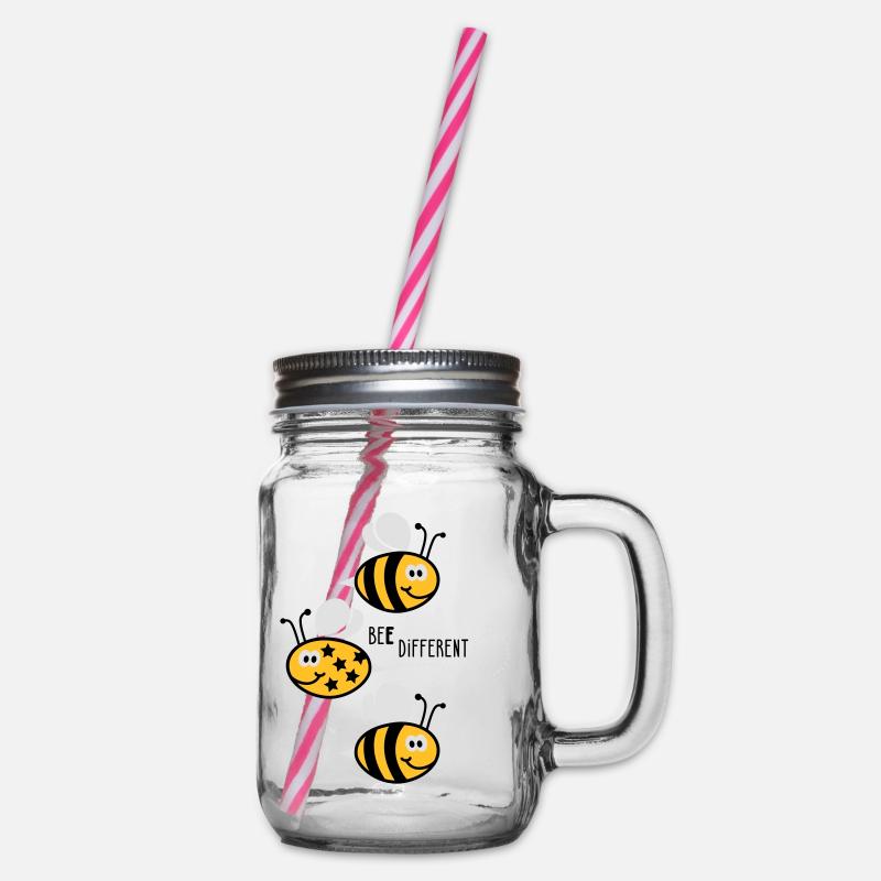 Be different - be yourself - Biene - Bee - 3C - Henkelglas mit Schraubdeckel - Klar