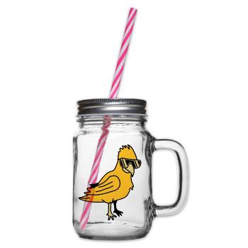 Cool Parrot Bird - Henkelglas mit Schraubdeckel - Klar - Rechts