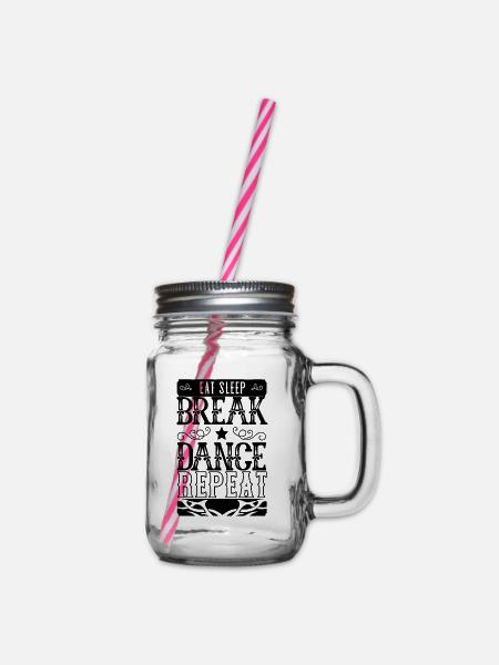 Breakdancing Breakdancer Tanz Geschenk Breakdance - Henkelglas mit Schraubdeckel - Klar