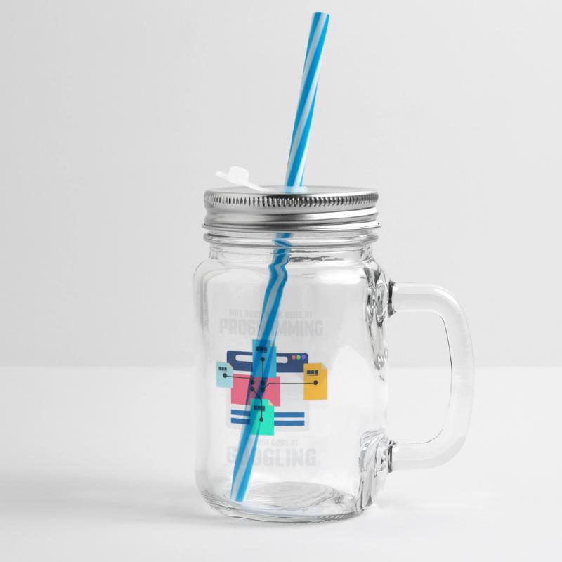 Programmer Programming IT Computer Gift Glass jar with handle and screw cap