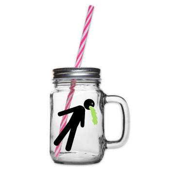lustig kotzen erbrochenes uebelkeit kater alkohol - Henkelglas mit Schraubdeckel - Klar - Rechts