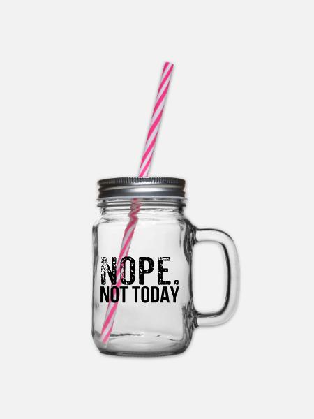 Nope - Henkelglas mit Schraubdeckel - Klar