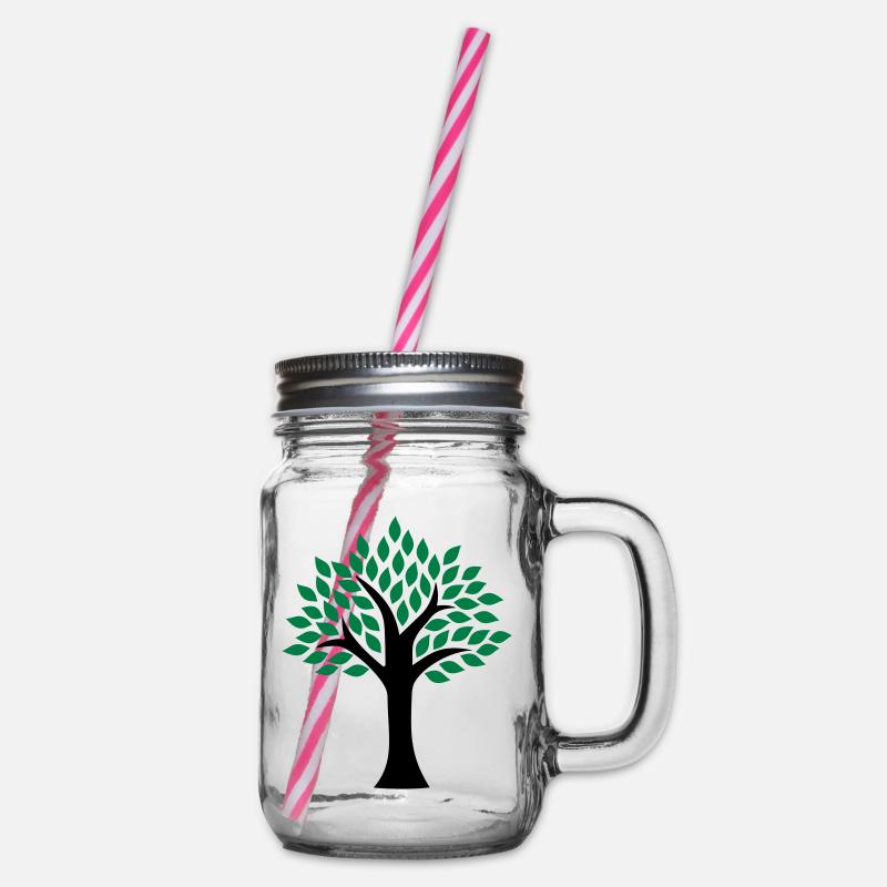 Baum - Henkelglas mit Schraubdeckel - Klar