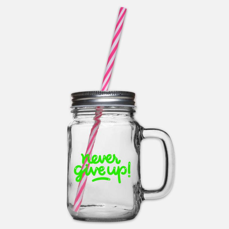 Never Give Up - Bocal à boisson - transparent