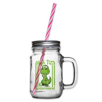 High five - Glass jar with handle and screw cap - clear - Right