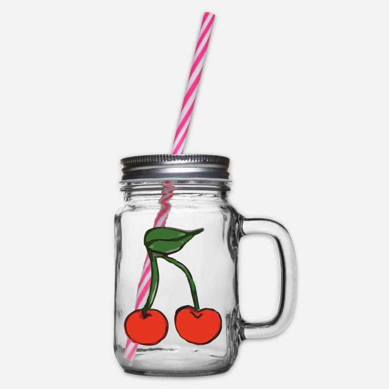 kirsche cherry - Henkelglas mit Schraubdeckel - Klar