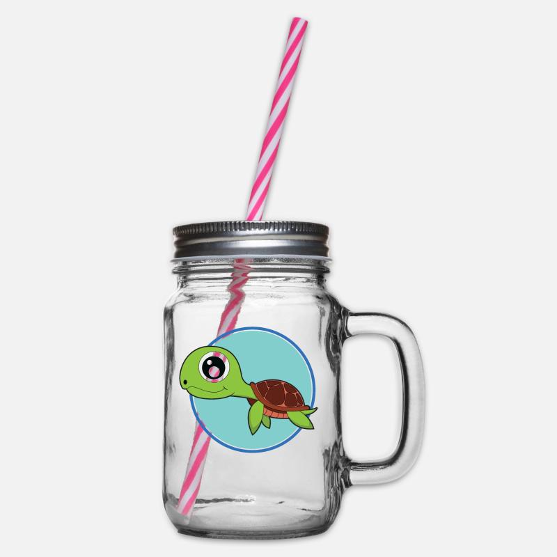 Tortue mignons bébés animaux - Bocal à boisson - transparent