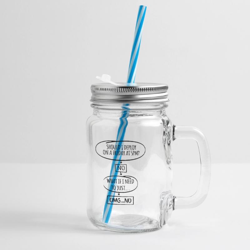 Code Programmierer Nerd Update Entwickler Geschenk Henkelglas mit Schraubdeckel