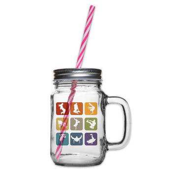 Breakdancer Breakdance B-Boying Tänzer Geschenk - Henkelglas mit Schraubdeckel - Klar - Rechts