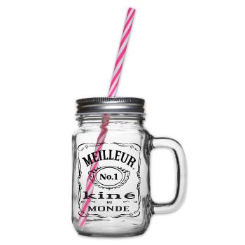 Meilleur kiné du monde - Henkelglas mit Schraubdeckel - Klar - Rechts