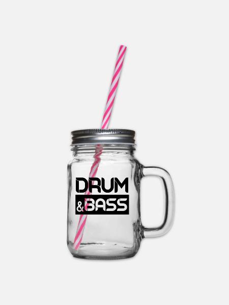 Drum & Bass Drum And Bass DnB Rave - Henkelglas mit Schraubdeckel - Klar